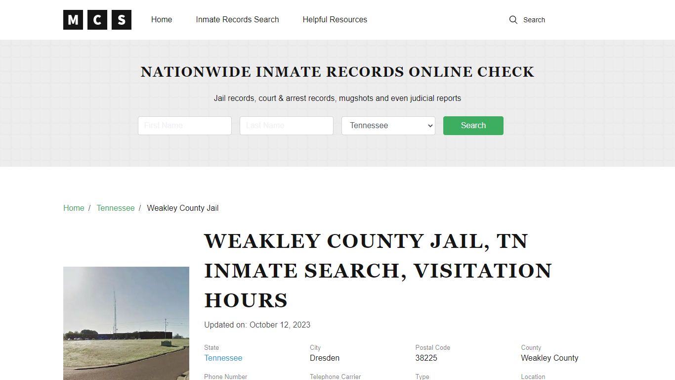 Weakley County, TN Jail Inmates Search, Visitation Rules